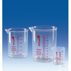 Bicchiere in tpx/pmp ad alta trasparenza con graduazione serigrafata in rossa ml   25 cf.12 pz.